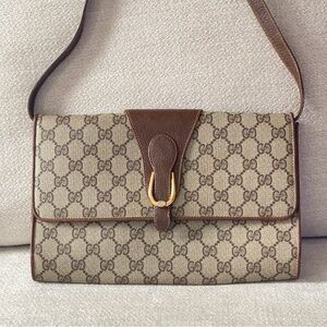 Gucci vintage brown shoulder bag